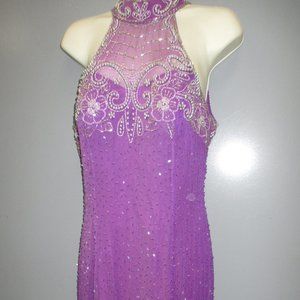 Bella Diosa Collection Ballroom Dress Size 6 Purple/Silver Sequence Lined Dress